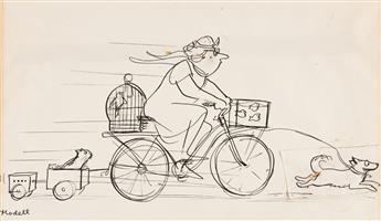 FRANK MODELL (1917-2016) Bicycle Menagerie. [CARTOONS / NEW YORKER]